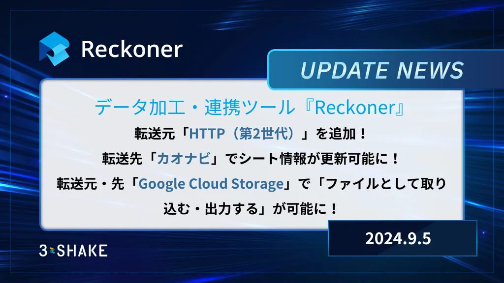 転送元「HTTP(第2世代)」を追加。転送先「カオナビ」、転送元・先「Google Cloud Storage」の機能拡張を行いました。サムネイル